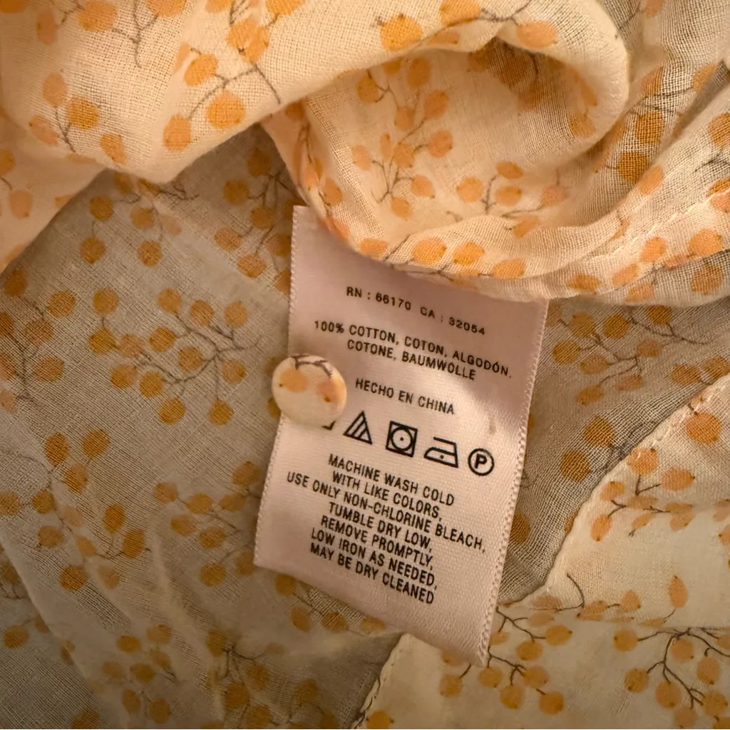 Meadow Rue Yellow Floral Blouse Size 6 - Image 4