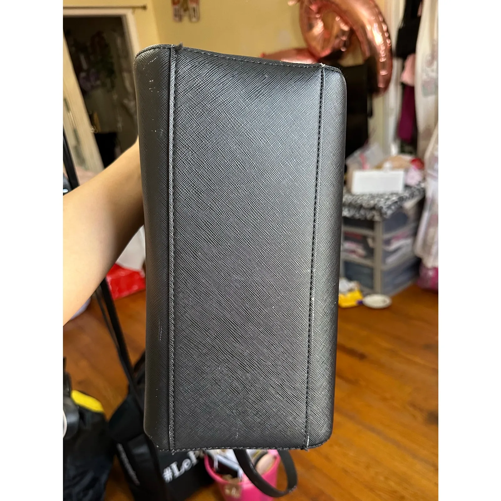 Zara Basic Collection Crossbody Purse Black Faux Leather - Image 8