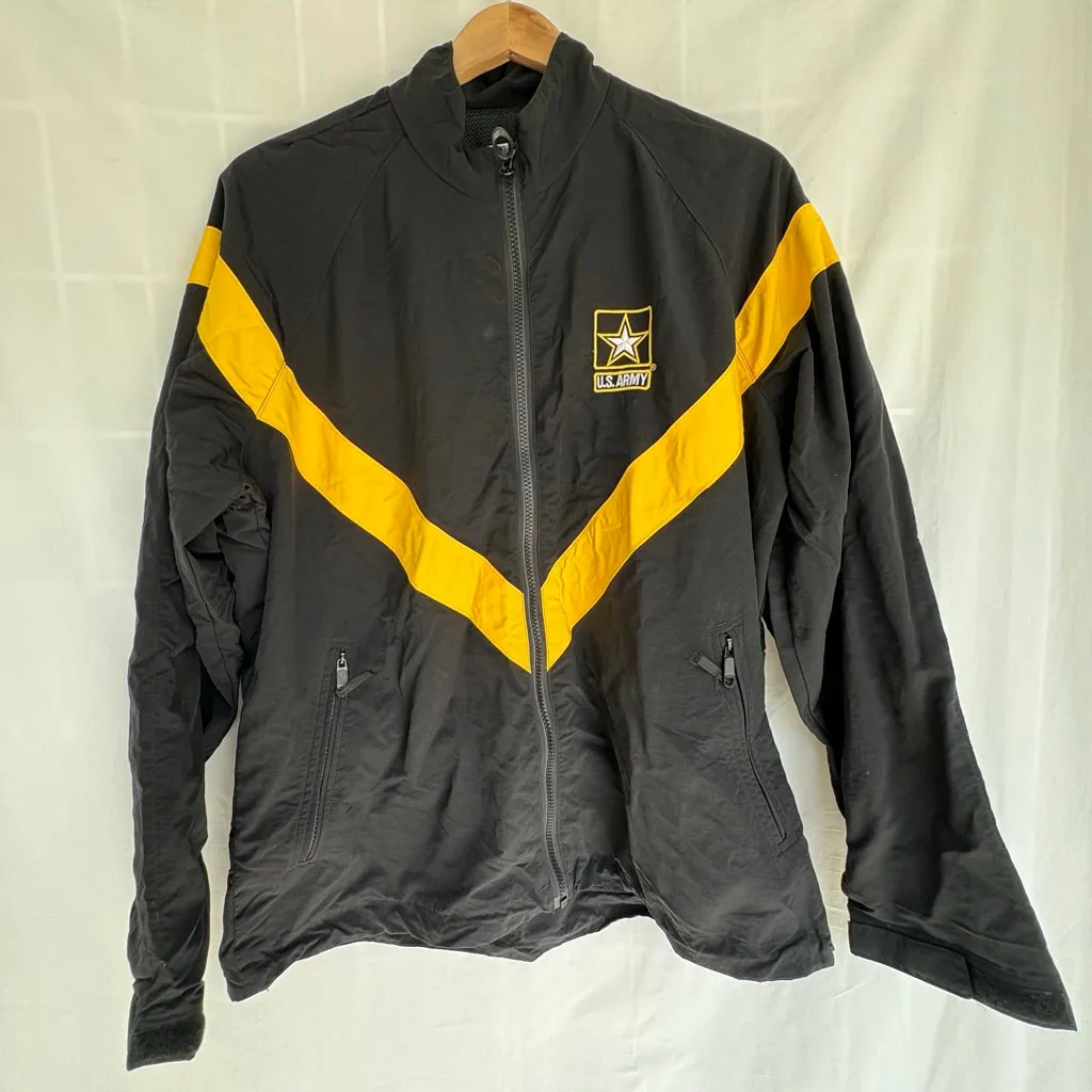Women's U.S. Army Physical Fitness Uniform Jacket Black/Yellow Size Large Black - Image 1