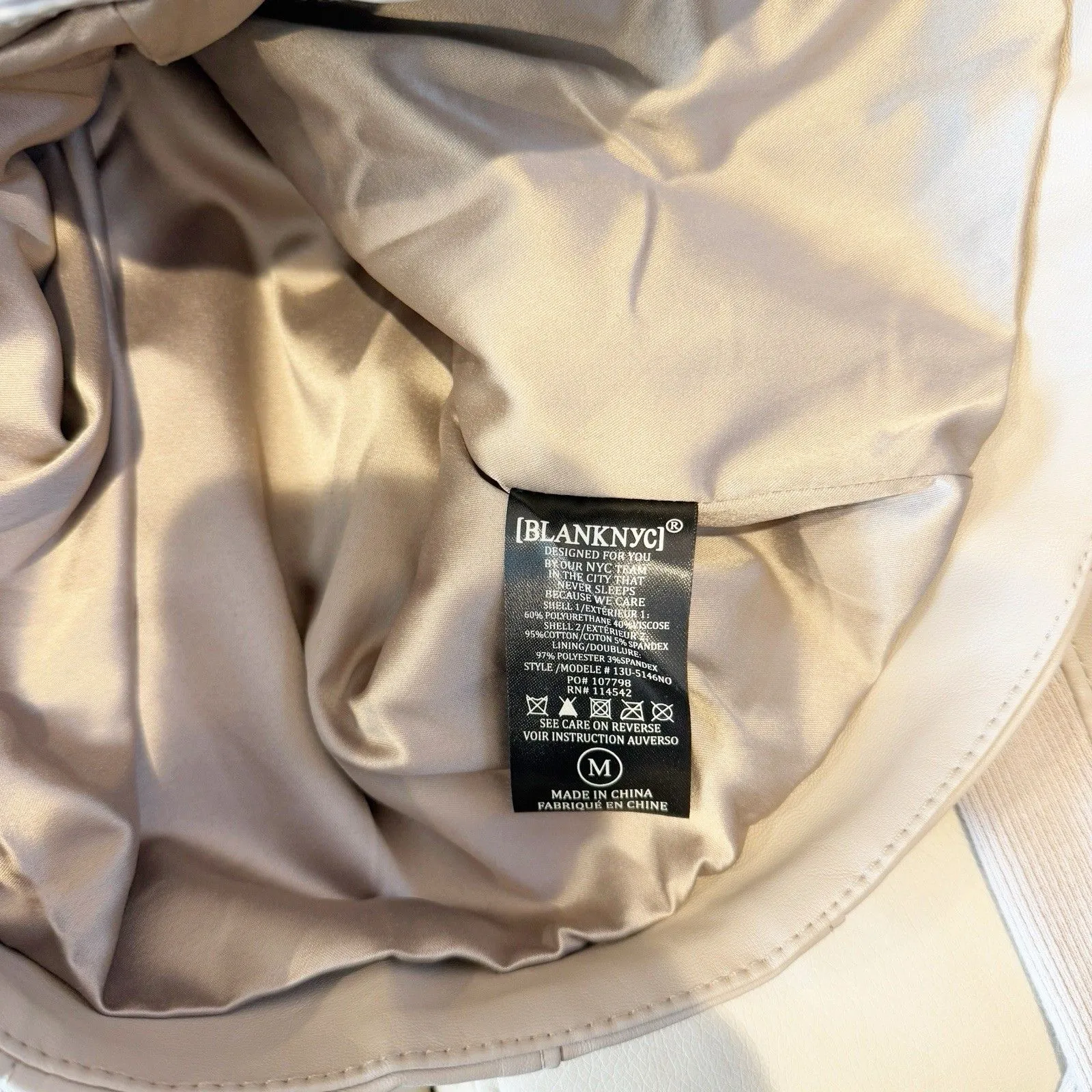 Blank NYC Womens Faux Leather Moto Jacket Size Medium Modern Minimalist Edgy - Image 7