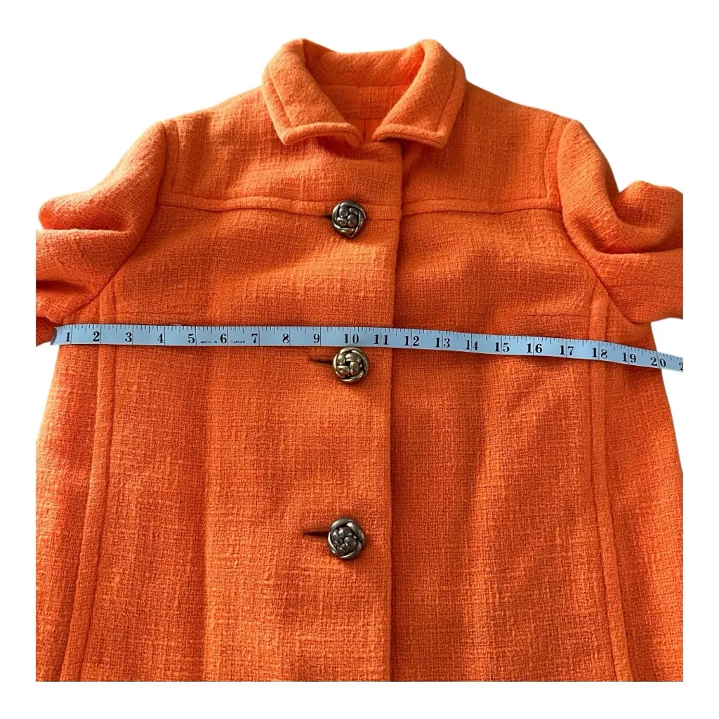 Vintage Forstmann Orange Wool 60s Swing Coat Mod A - Image 4