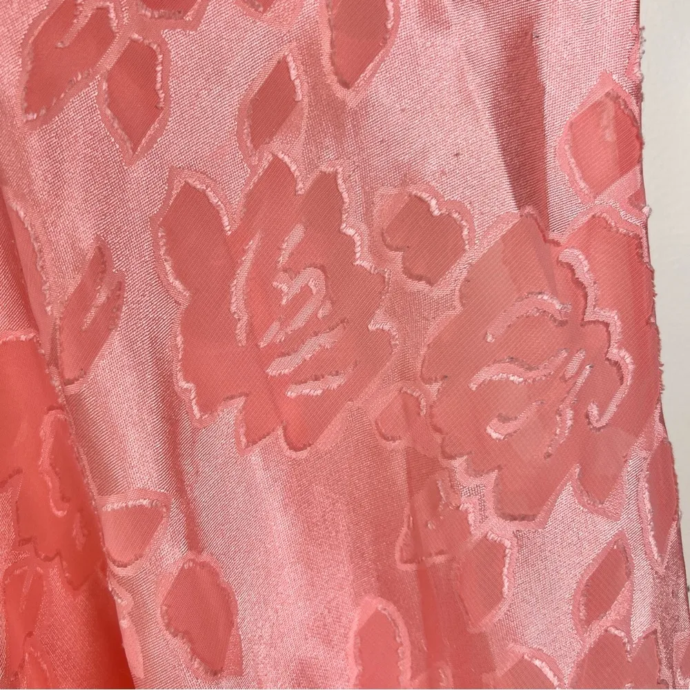 Vintage  Gold Label Pink Floral Burnout Maxi Slip Dress M - Image 5