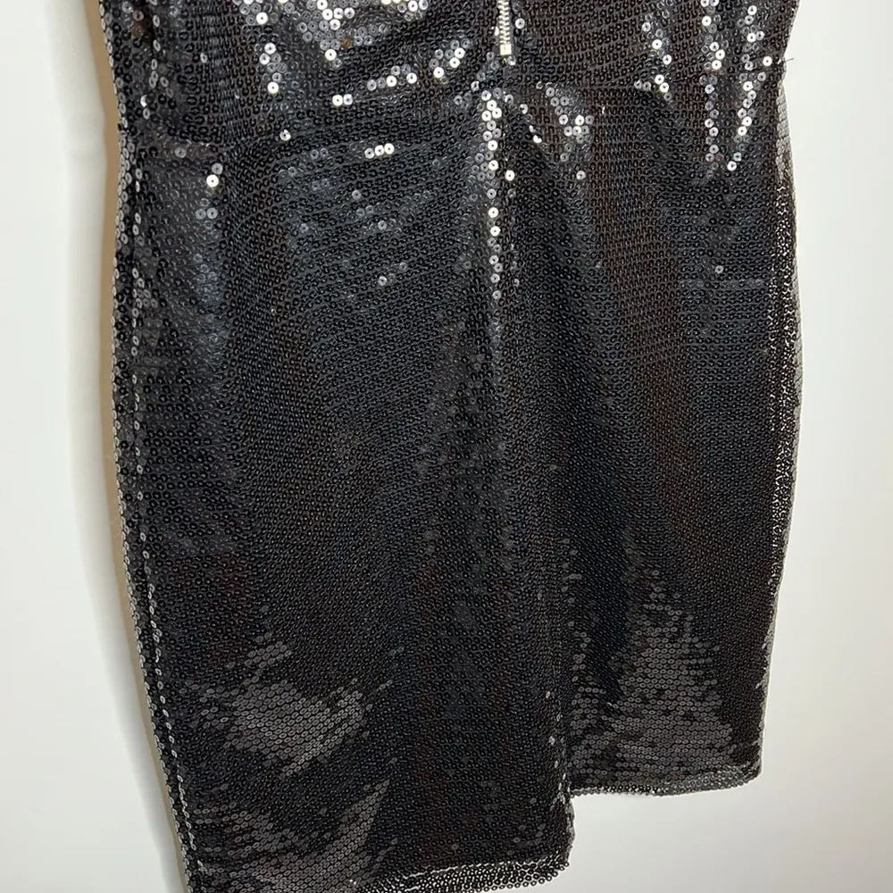 Cynthia Rowley Solid Black Sequin Cocktail Party Dress - Image 5