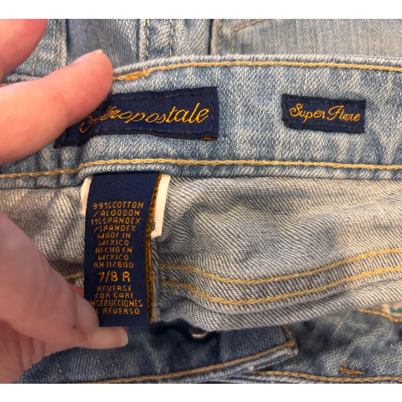 Aeropostale 90s Y2k Revival Super Flare Jeans Size 7/8 Retro Boho Hippie Denim - Image 8