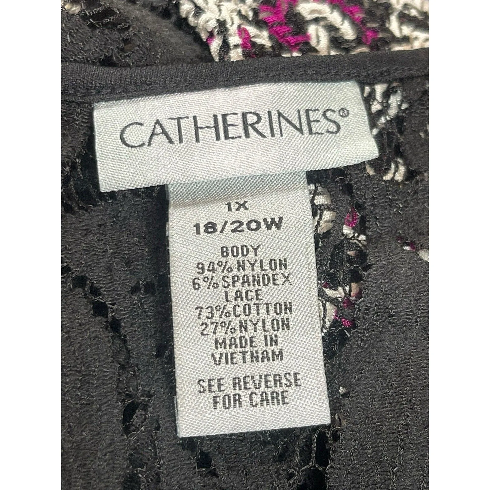 Catherines 1X 18/20W Soft Mesh Lace Open Front Cardigan Black White Purple Tunic - Image 5