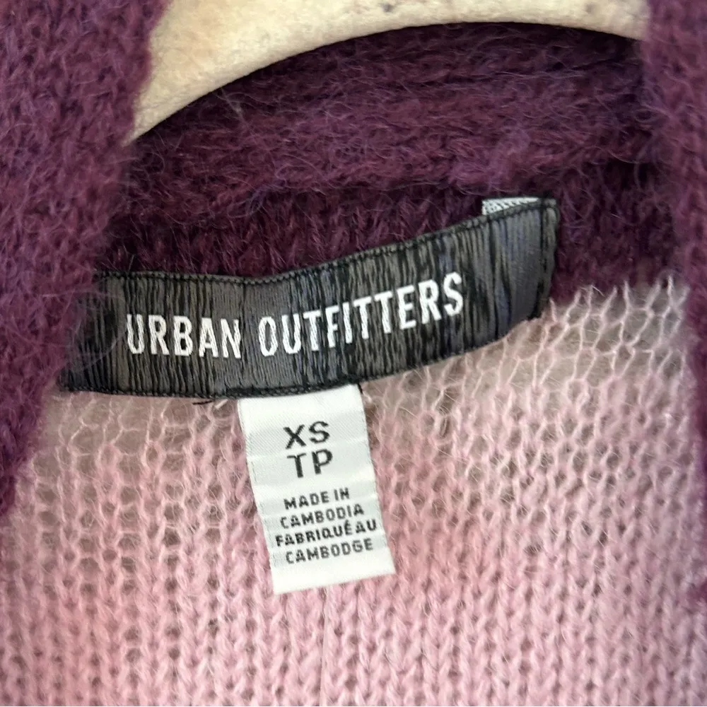 Urban Outfitters worn look distressed Stripe Cardigan Purple Pink Women's  Xs - Image 8