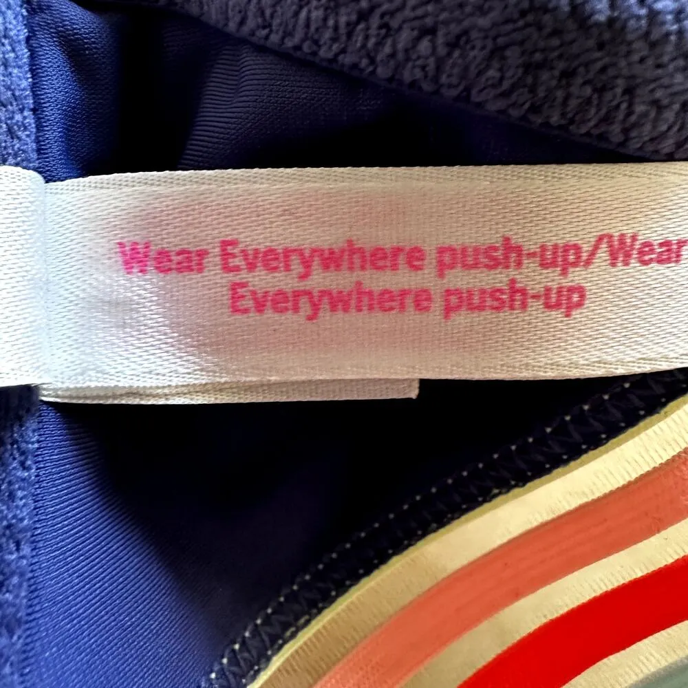 PINK Victoria's Secret Wear Everywhere Push Up Bra Strappy Mesh Navy Blue 34D - Image 3