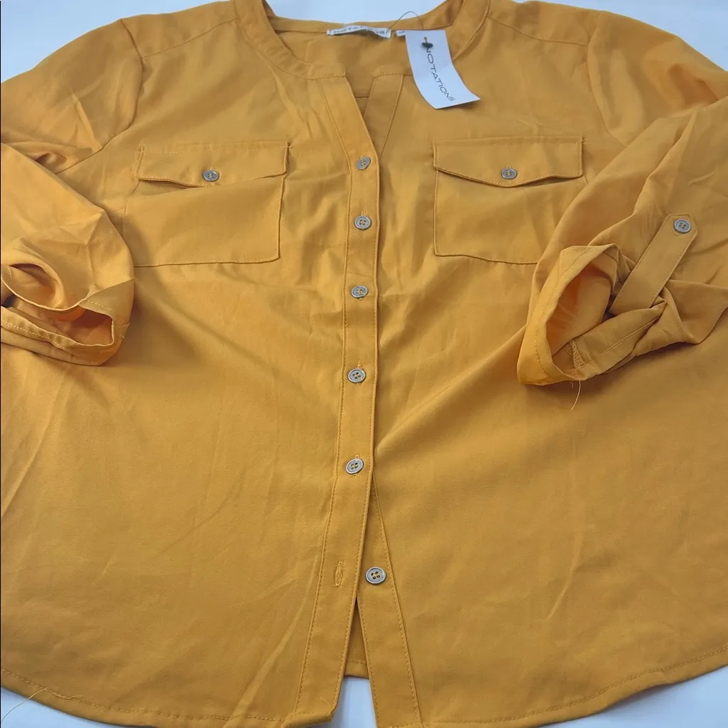 Notations  Mustard Button-Up Blouse - Image 8