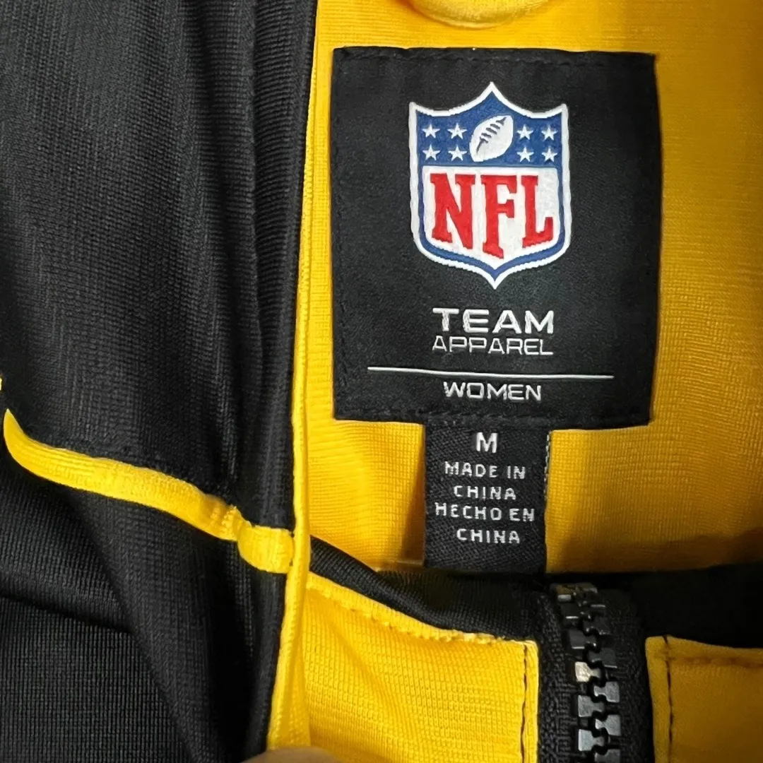 NFL Team Apparel Womens Pittsburgh Steelers Track Jacket Black/Gold Sz. Medium - Image 2