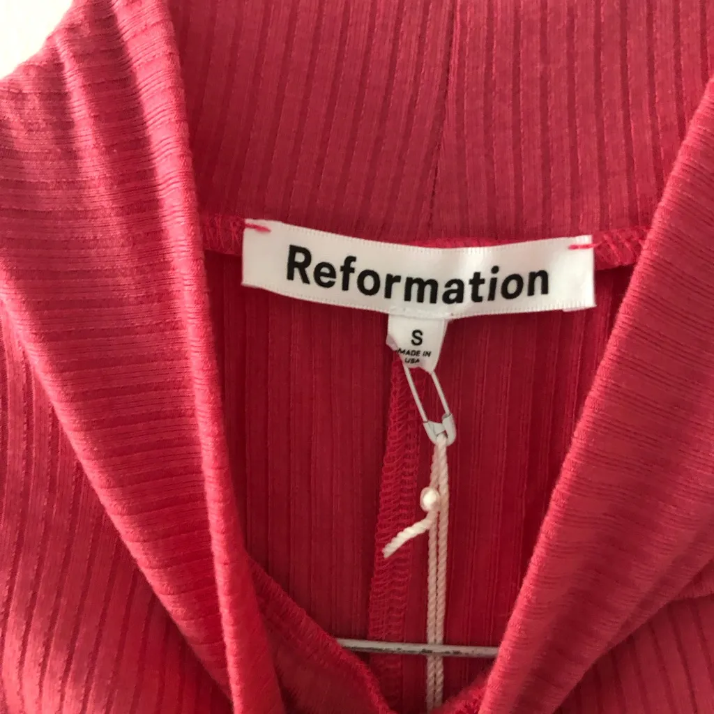 NWT Reformation Skyler Knit Sleeveless Mini Dress in Snapdragon Pink Size Small - Image 5