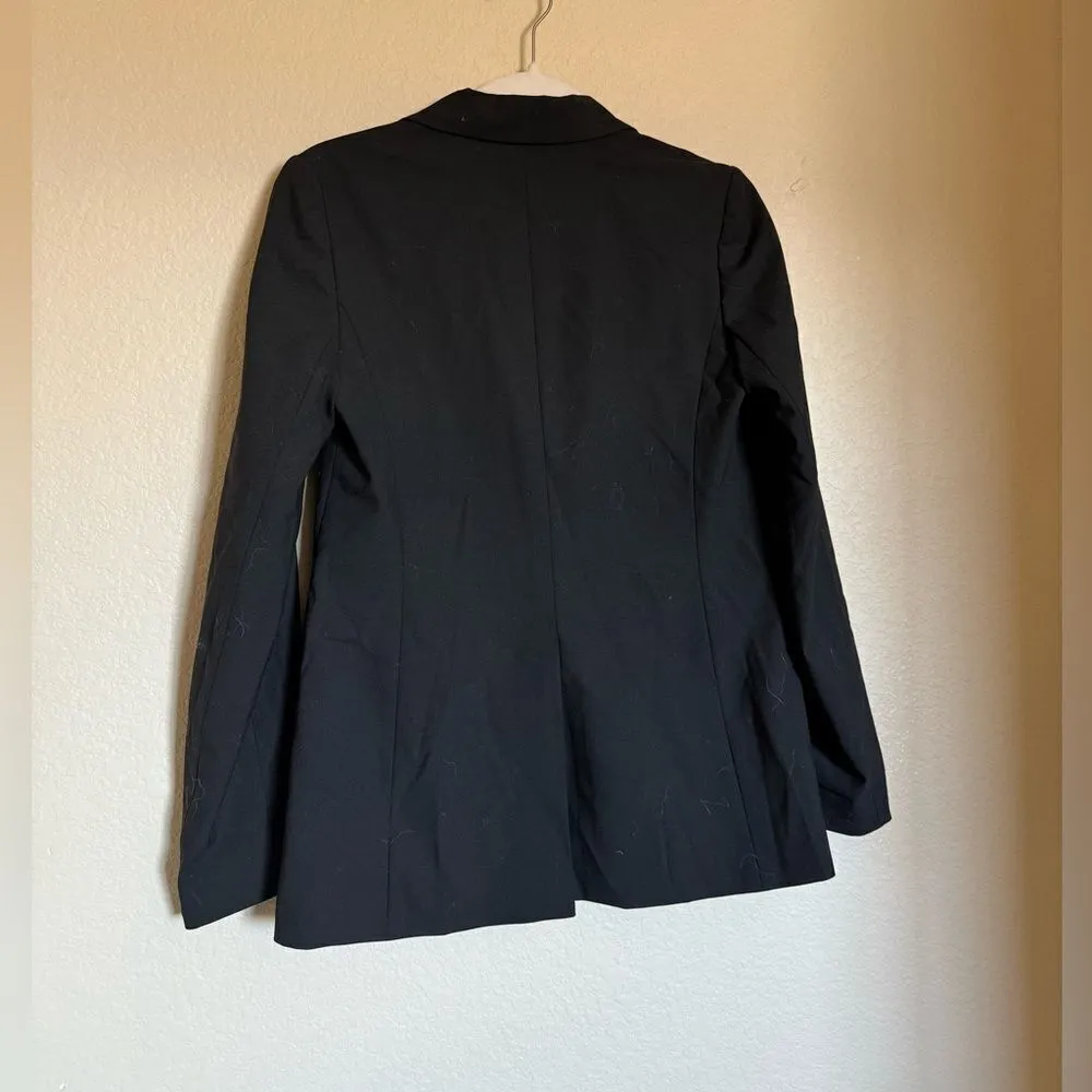 Aritzia Babaton‎ Wool Blazer Sz 4 Black Boxy Fit - Image 3