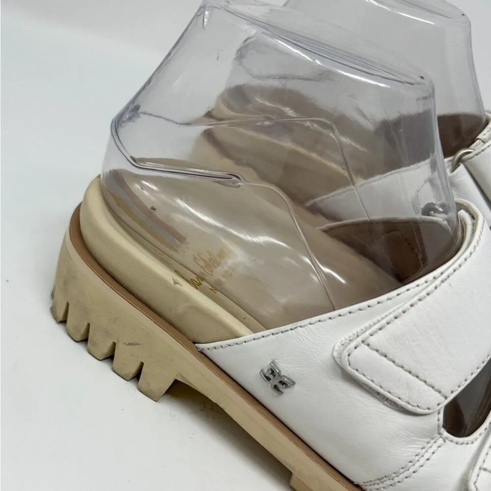 NEW Sam Edelman Eliana White Leather Lug Sole Slip On Sandals Size 5, MSRP $140 - Image 9