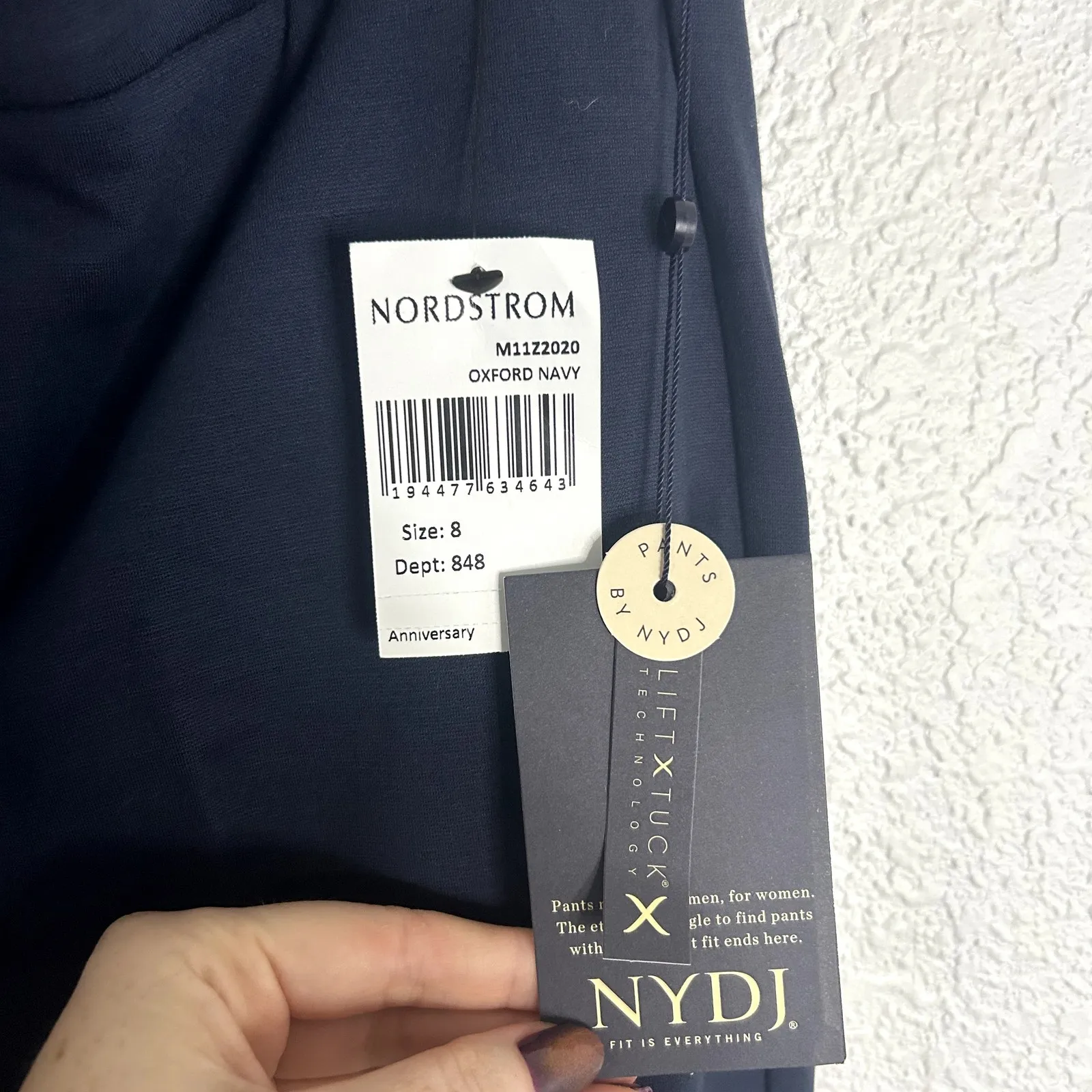 NYDJ Oxford Pants Womens Size 8 Navy NWT Lift Tuck - Image 3