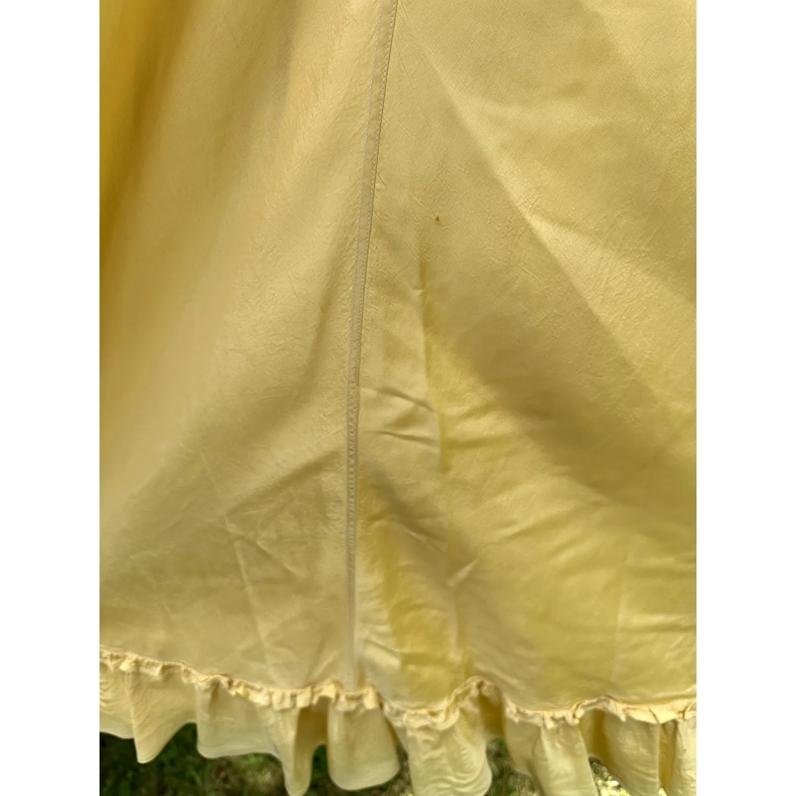 Vintage 1940s Slip Dress Size Medium Buttercream Maxi Coquette Softgirl Romantic Yellow - Image 10