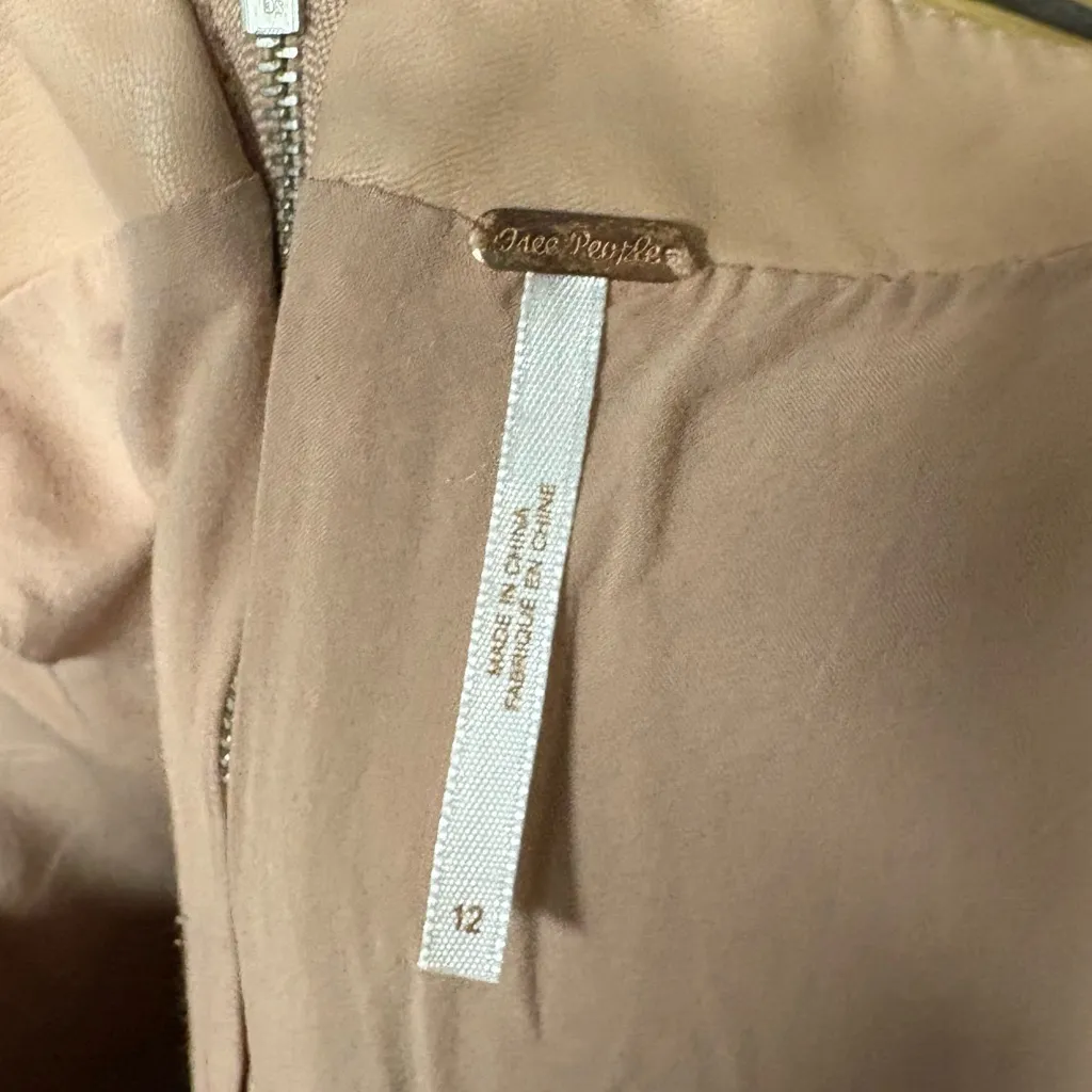 Free People Pink Modern Femme Vegan Leather Skirt Size‎ 12 - Image 4