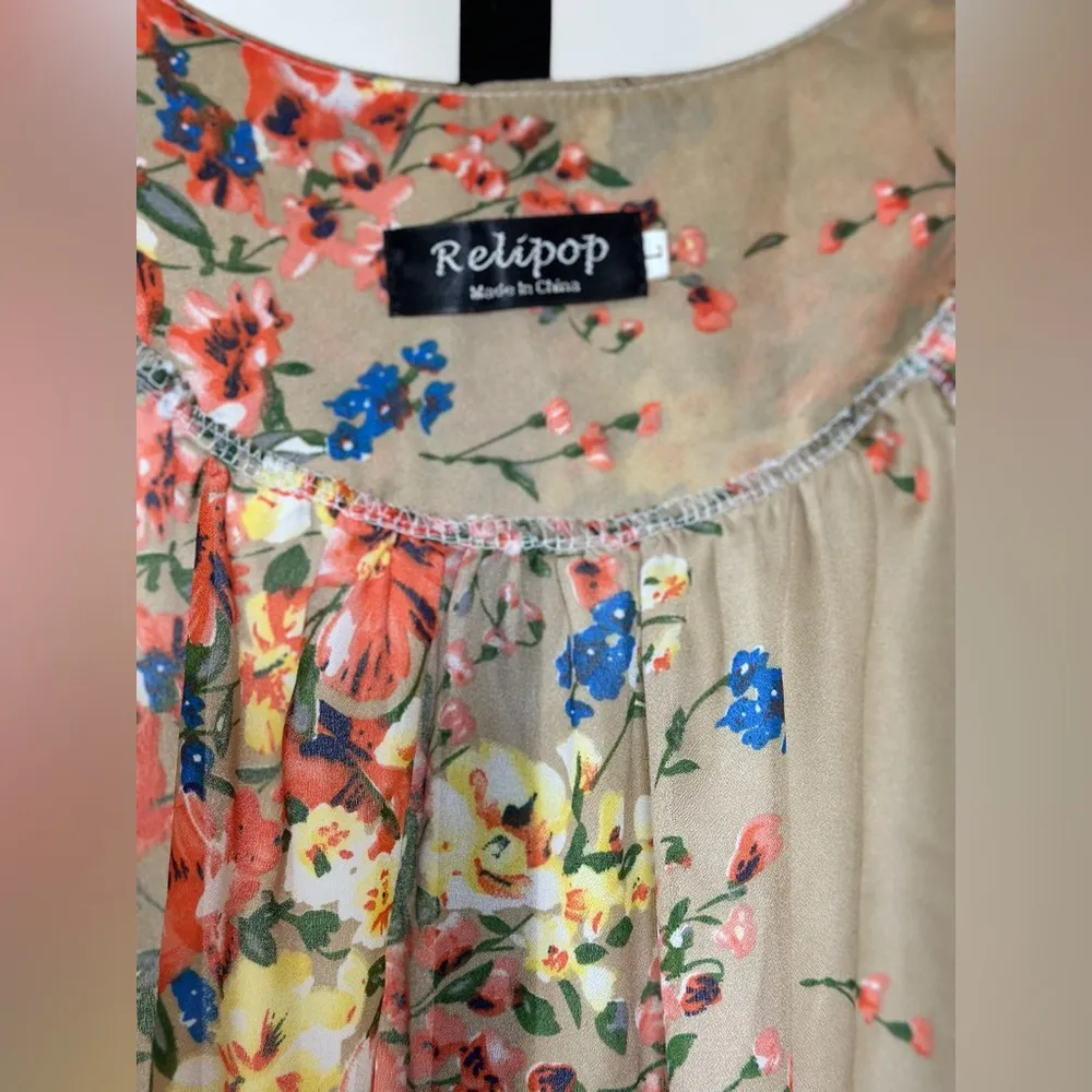 Floral Kimono Cardigan Lace Trim Boho Cottagecore Layering Oversized Romantic - Image 4