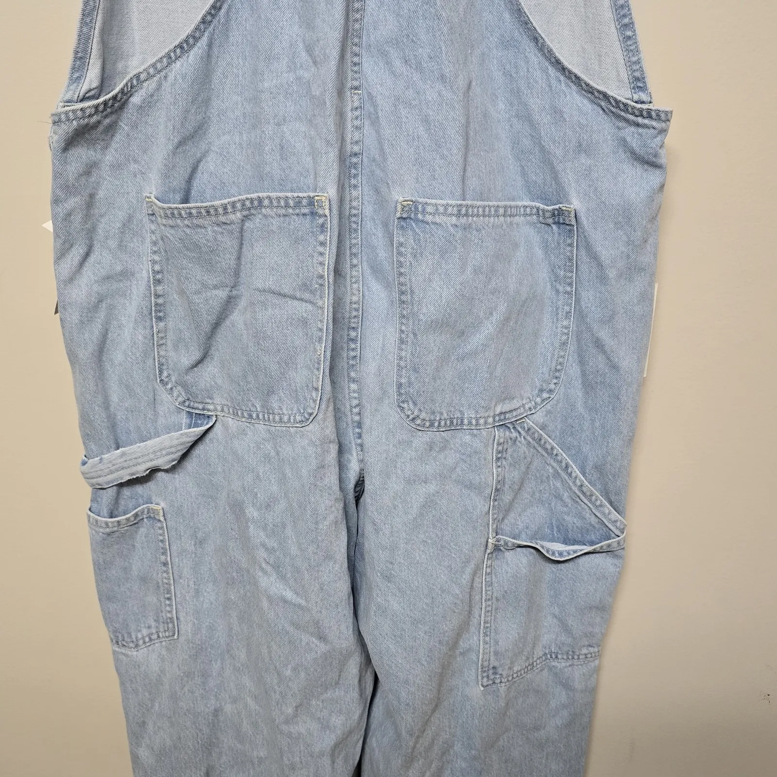 Aritzia Sundays Best Womens Overheard Light Wash Denim Carpenter Overalls NWT XL - Image 9