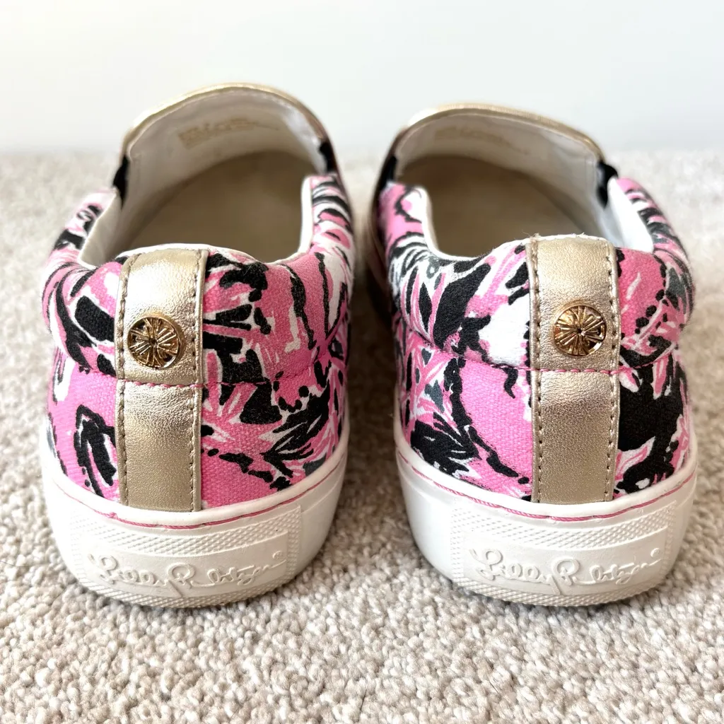 Lilly Pulitzer Julia Sneaker Panda Slip On Loafer Pink Floral Preppy Feminine - Image 8