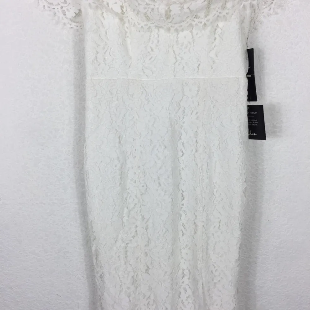 NWT Lulus Caterina White Lace Off-the-Shoulder Mermaid Maxi Dress Gown XS - Image 11