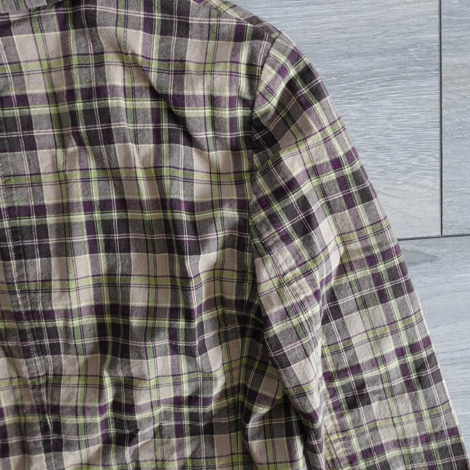 Vintage Theory Plaid Cotton Triple Button Blazer Clueless 90s Y2K Made in USA - Image 7