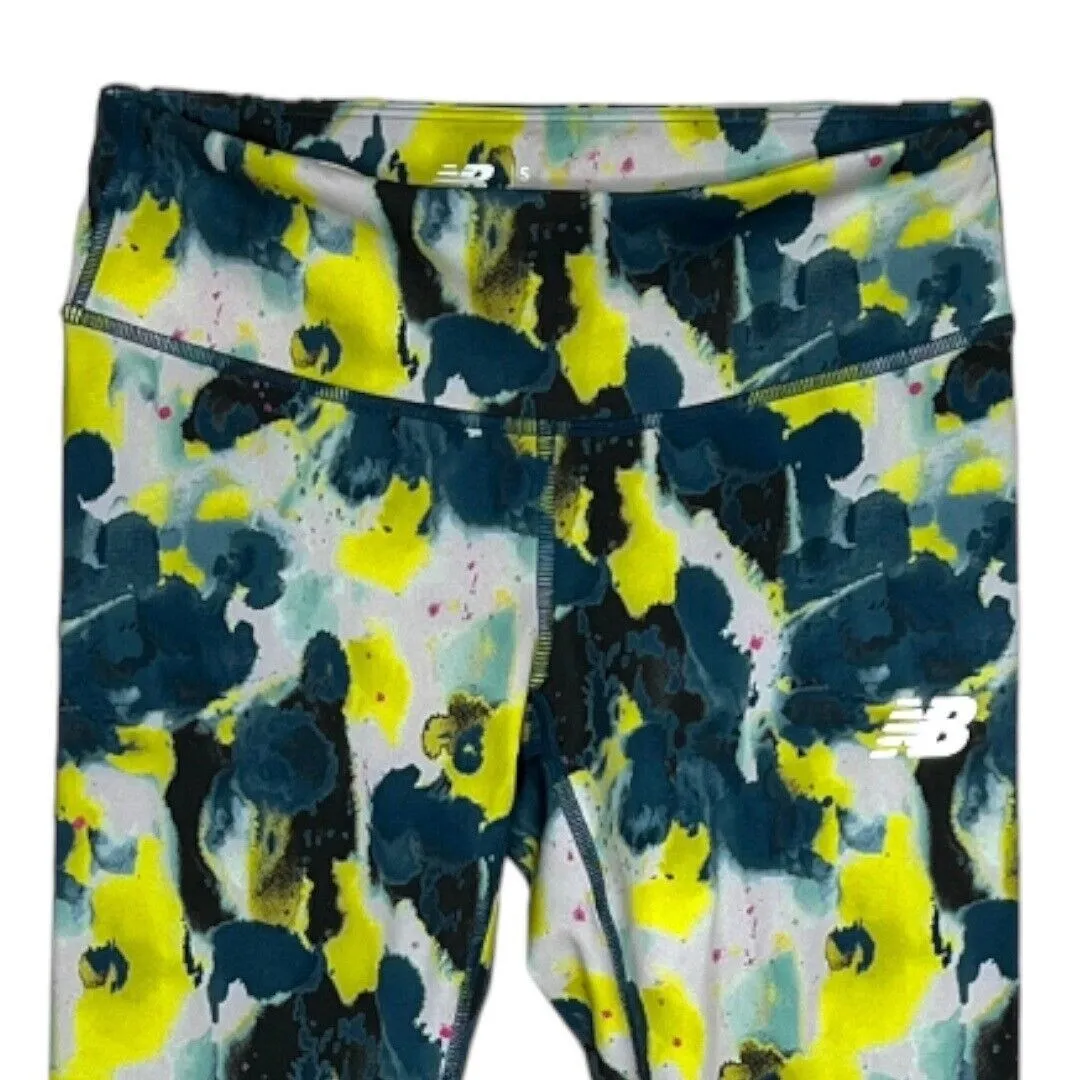 New Balance Printed Accelerate Tight Yellow‎ Teal White Pattern Ankle Length - Image 3