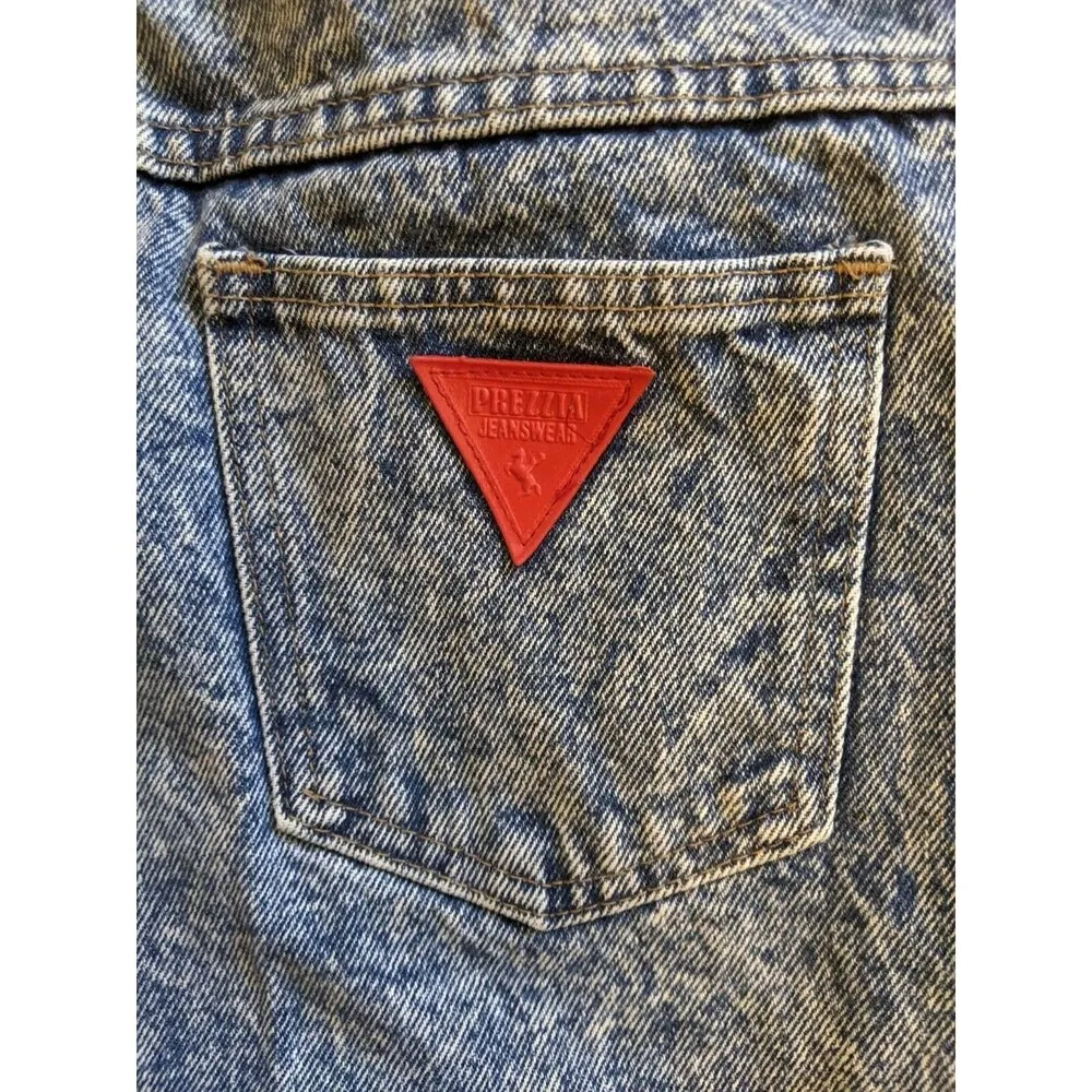 Vtg Prezzia Mom Jeans Jnr Sz 11 Acid Wash Zip Ankles 80s 90s Retro New Wave Blue - Image 11