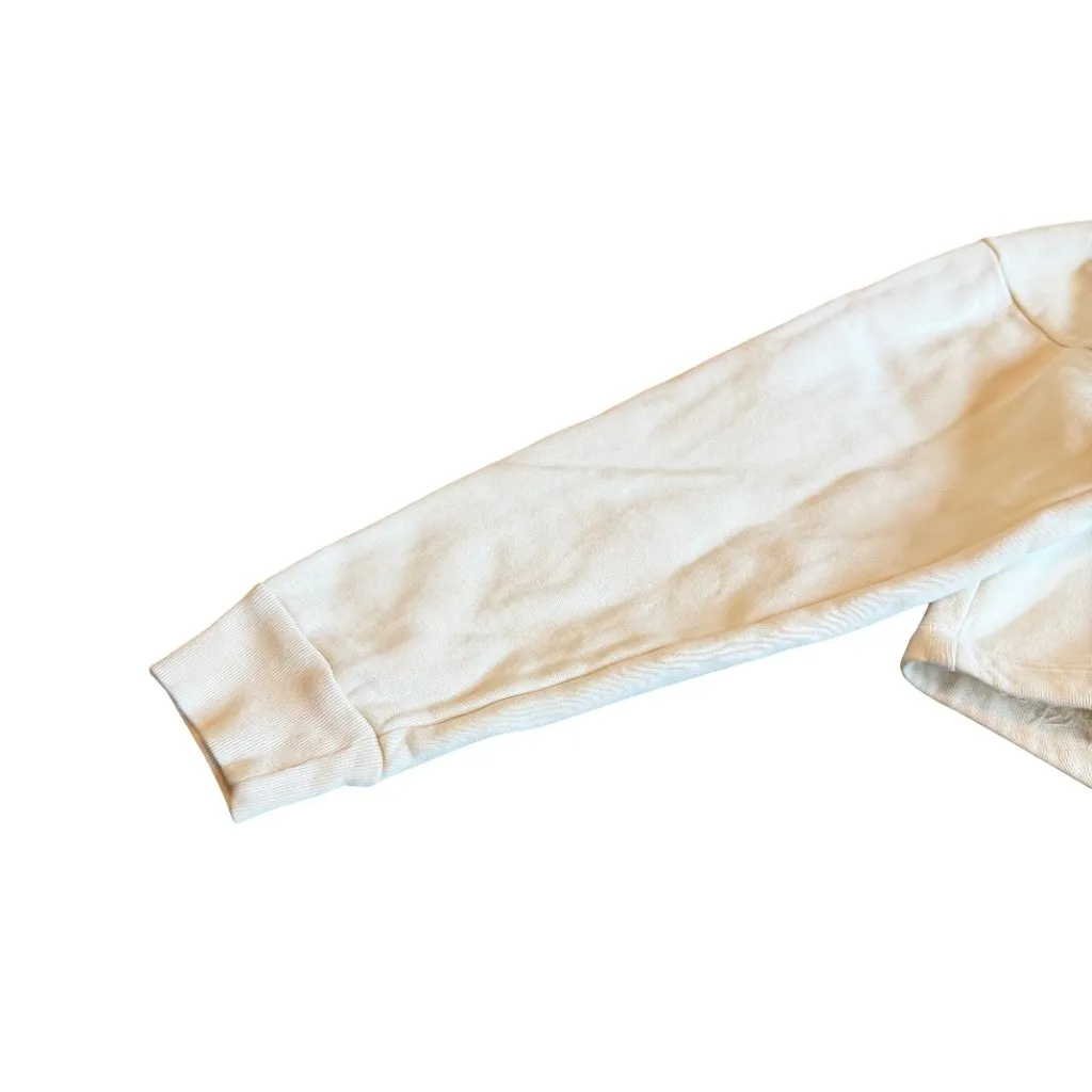 Reformation Cream Cropped Length Pullover Sweater Crew Neck Size Small Women's - Image 3