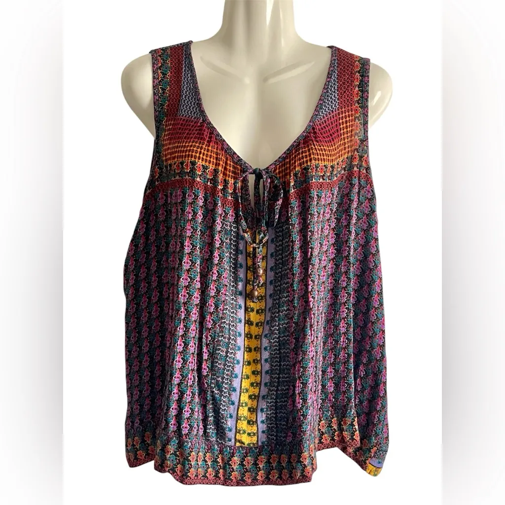 MÁNDALA Boho Chic Multicolor Tank Top Purple Size L - Image 2