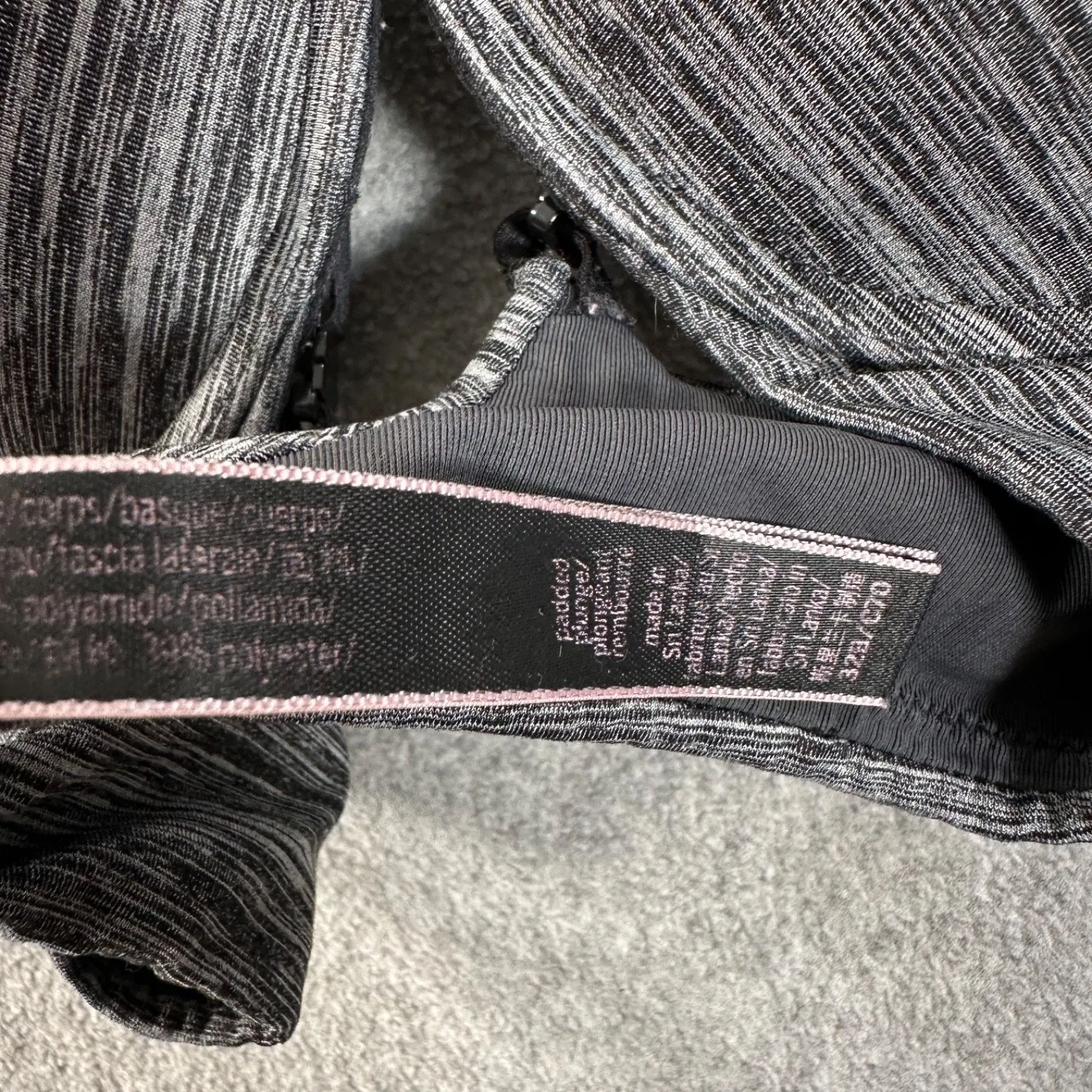 Victoria's Secret Padded Plunge Bra Women's 32B Heather Gray Mesh Cutout - Image 5