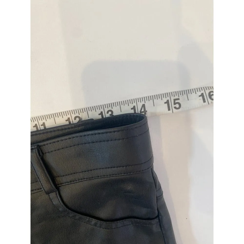 Zara Black Faux Leather Skinny Pants Sz Sm Ankle Zip Pockets Polyester Women’s - Image 10