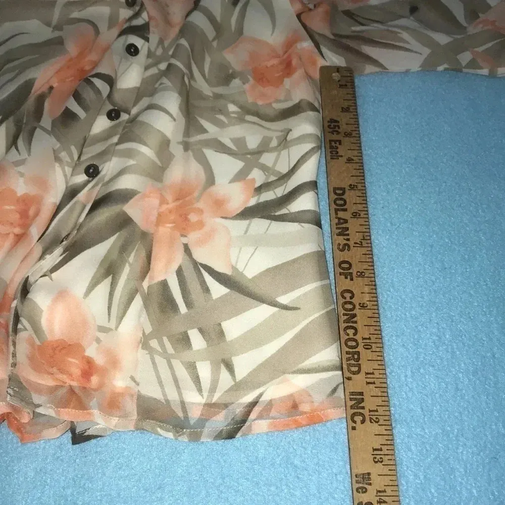 JONES NEW YORK COLLECTION silk semi-sheer long sleeve button up top NEW size 2P - Image 10