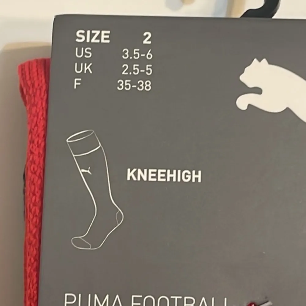 Puma Football Socks Red White Kneehigh Team Liga padded ankle Socks Sz 3 (5-6) - Image 7