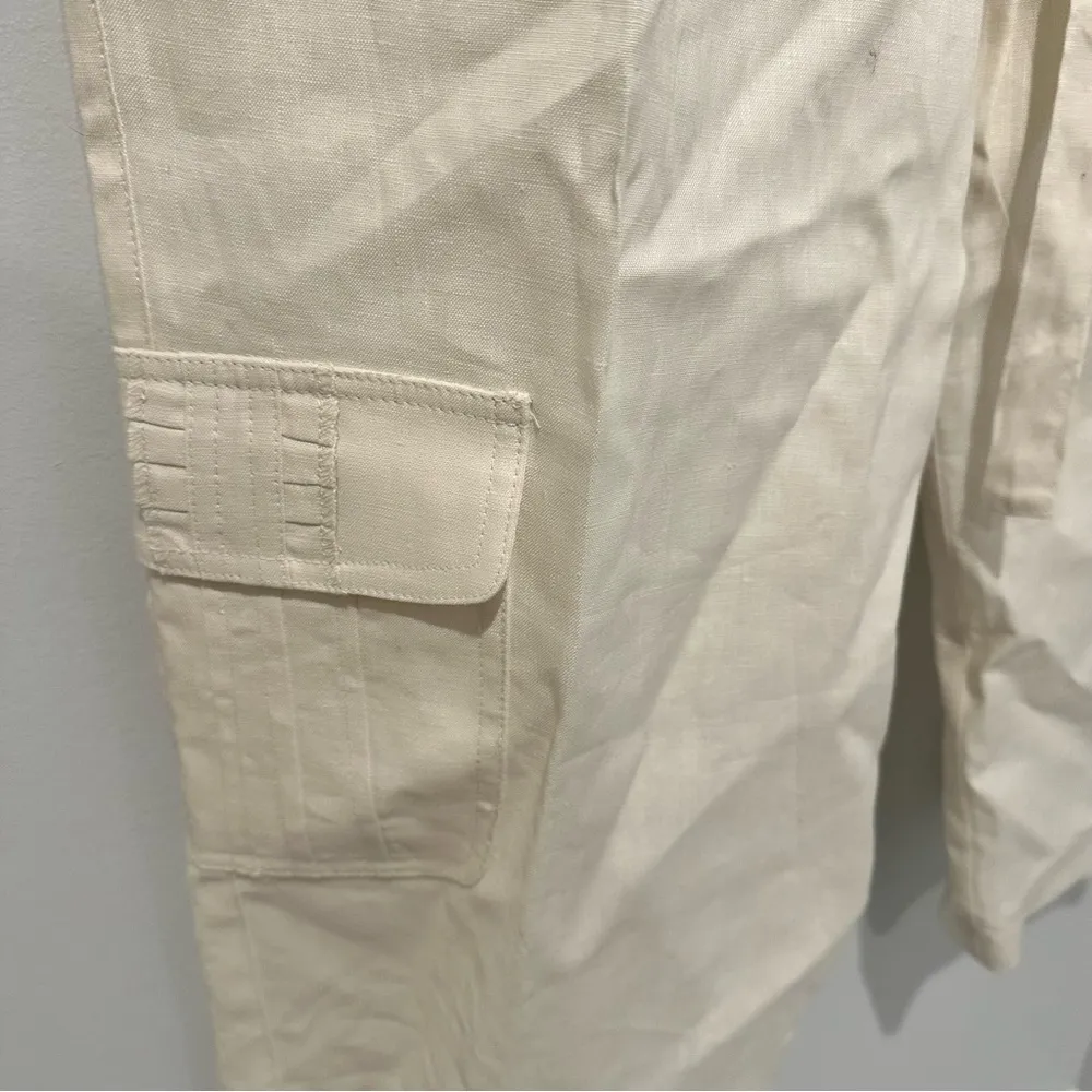 NWT Cynthia Steffe Linen Capri Length Cargo Pants - size 8 - Image 3