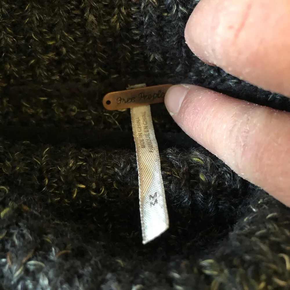 Free People Charcoal Grey Cowl Neck Sweater - Image 3