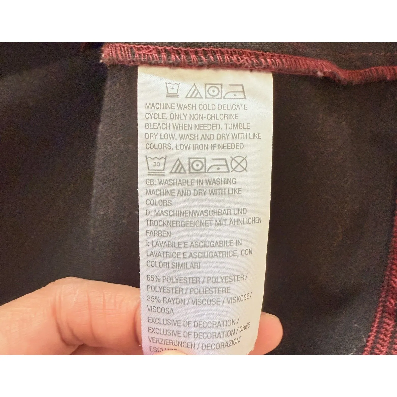 Laurie Felt Zoe Plaid Knit Fringe Trim Button Front Wrap Clueless Preppy Coat S Red - Image 11