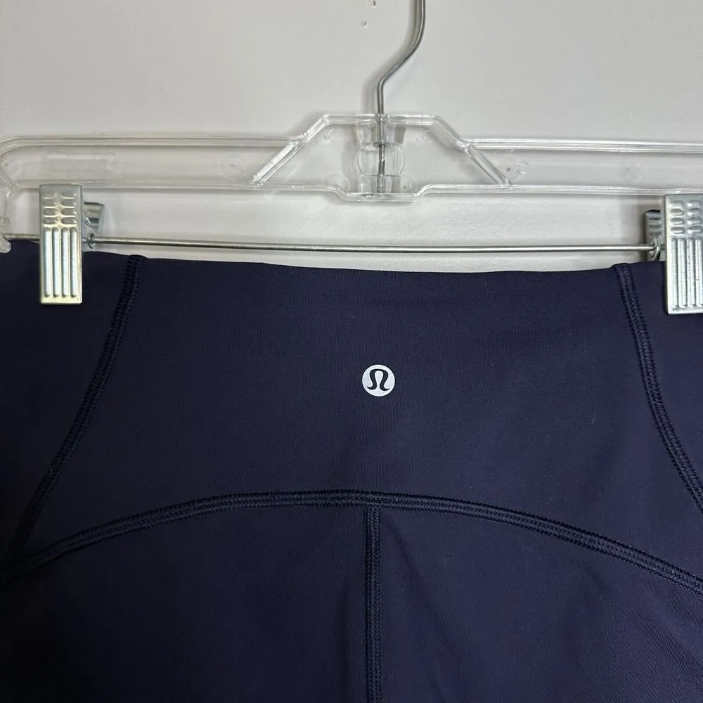 Women's Lululemon‎ Size 6 Lean In Crop Midnight Navy Leggings High Rise Blue - Image 4