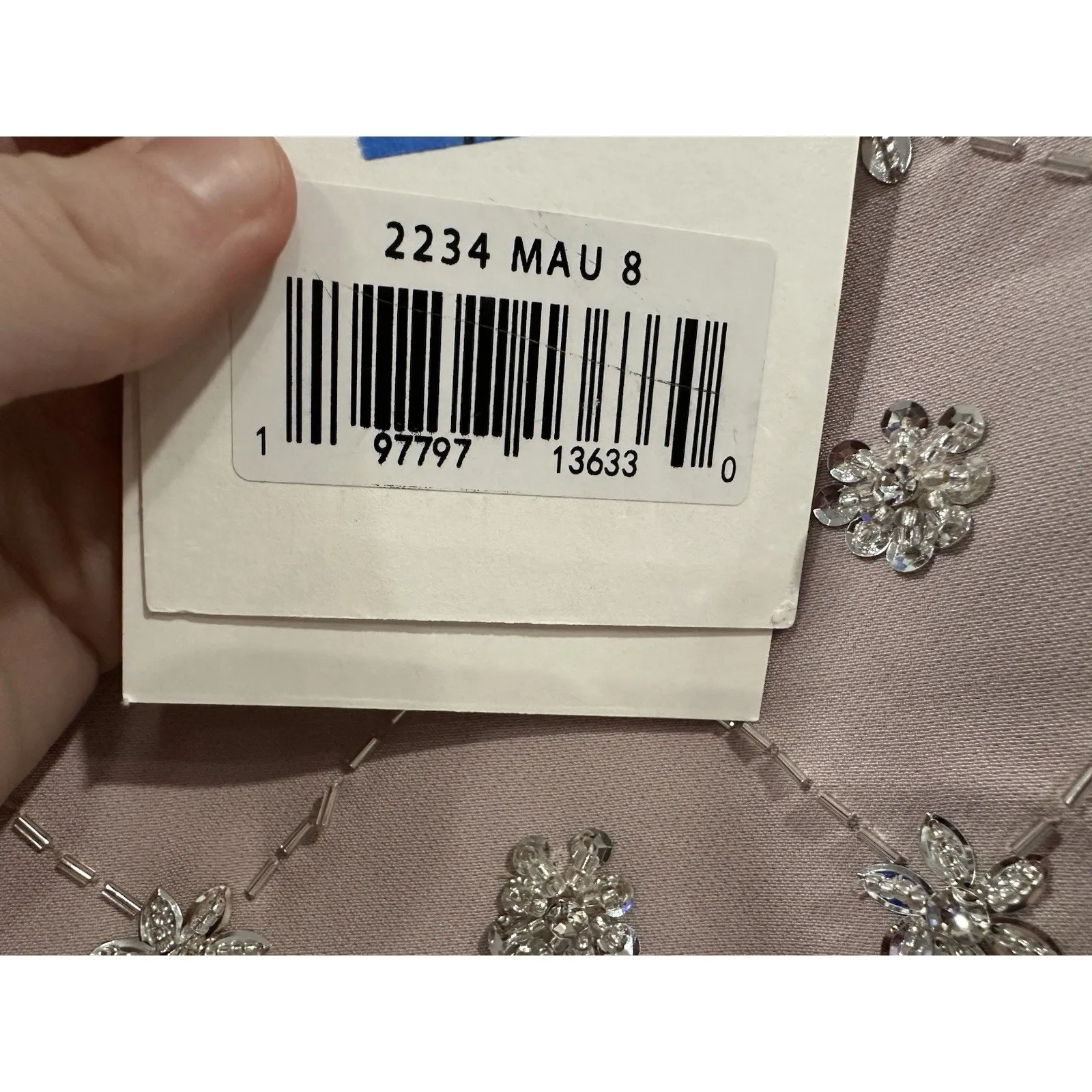 Mac Duggal 2234 Pink Hand Embellished High Neck Midi Dress Sz 8 NEW - Image 7