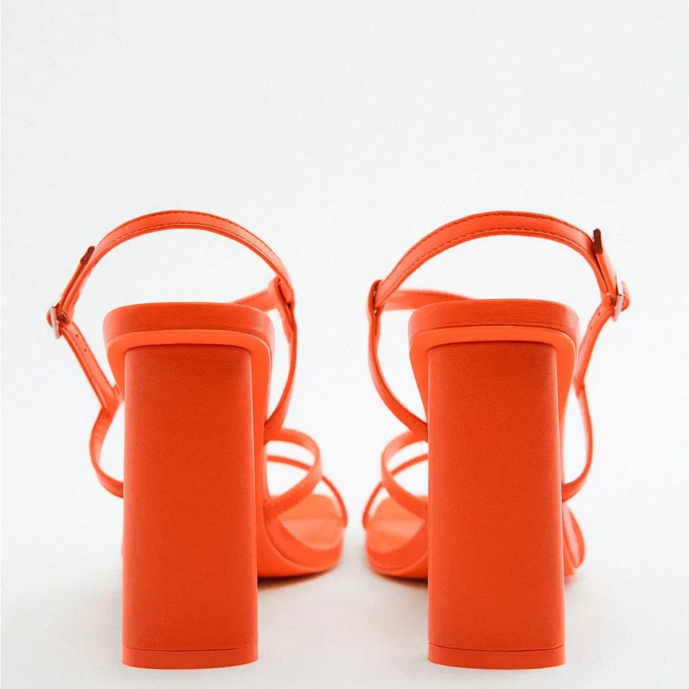 Zara Orange Strappy Sandals - Image 3