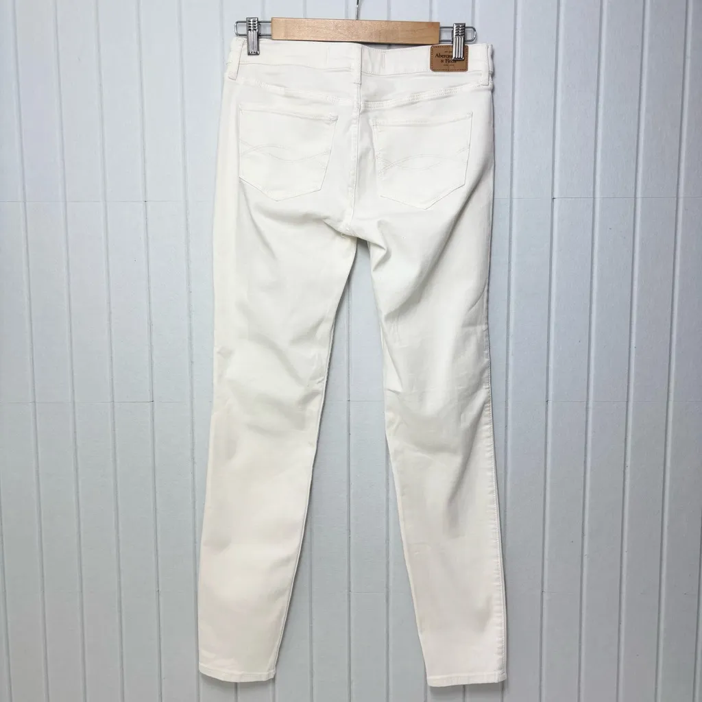 Abercrombie & Fitch JEGGING skinny Cotton Blend White Skinny Jeans size W28/L29 - Image 3
