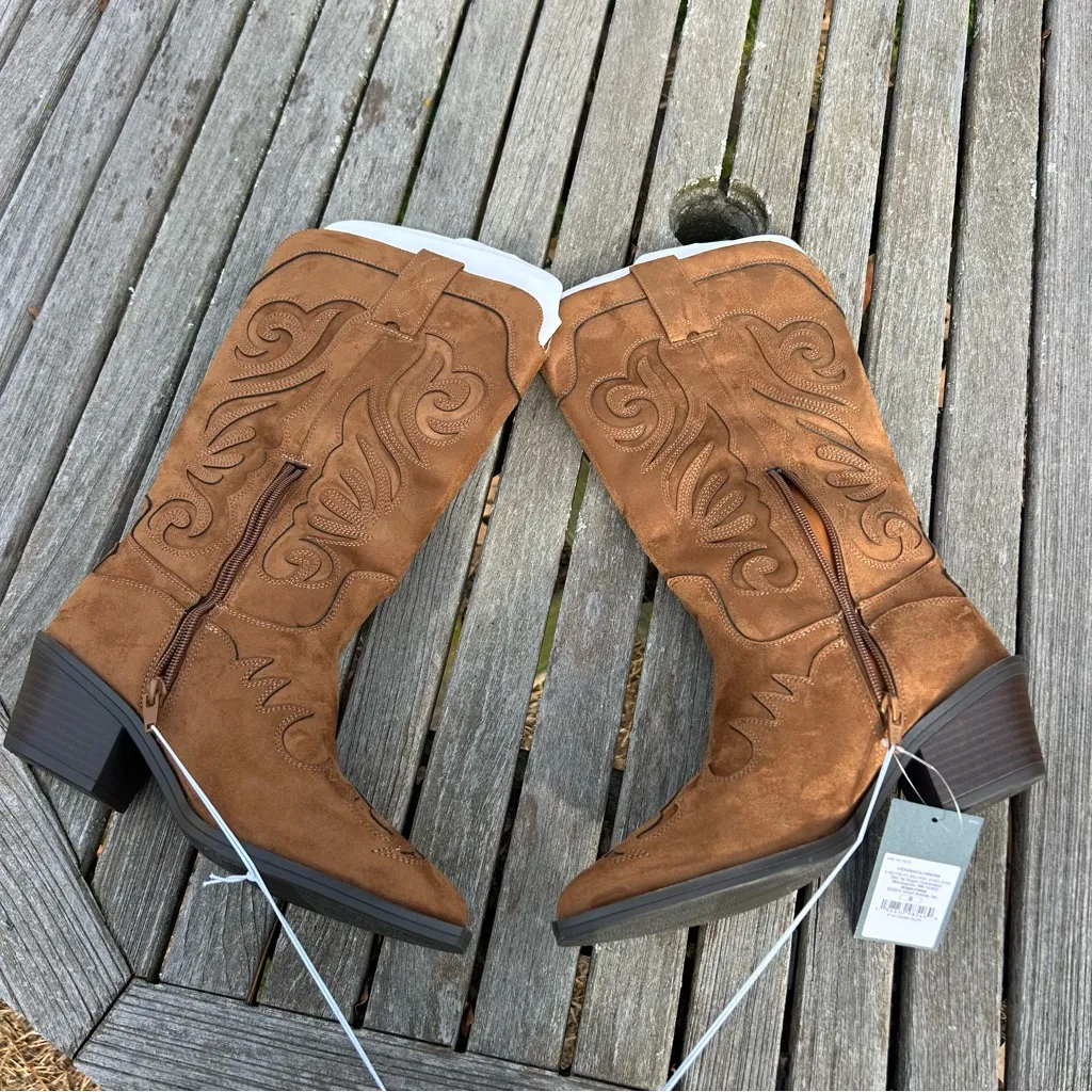 Nwt Women Lorena Boots by Universal Thread size 8 Cognac cowboy cowgirl western - Image 8