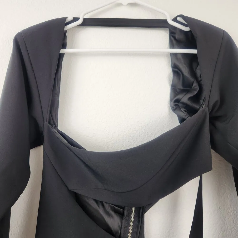 Retrofete Black Mini Dress Long Sleeve Cut Out Size Small? Sample - Image 2