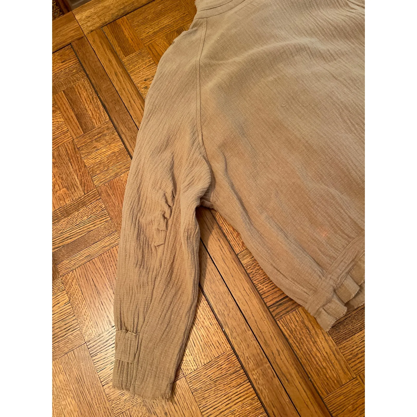 BlankNYC Cotton Voile Gauze raw edge Bomber Jacket small - Image 9