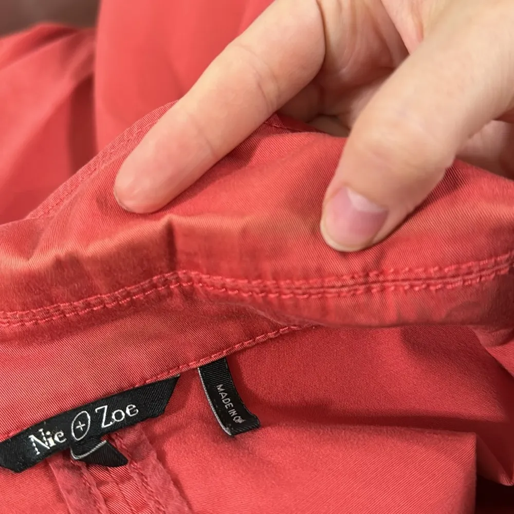 Nic + Zoe coral utility two chunky button flap pocket cotton blend blazer size L - Image 11