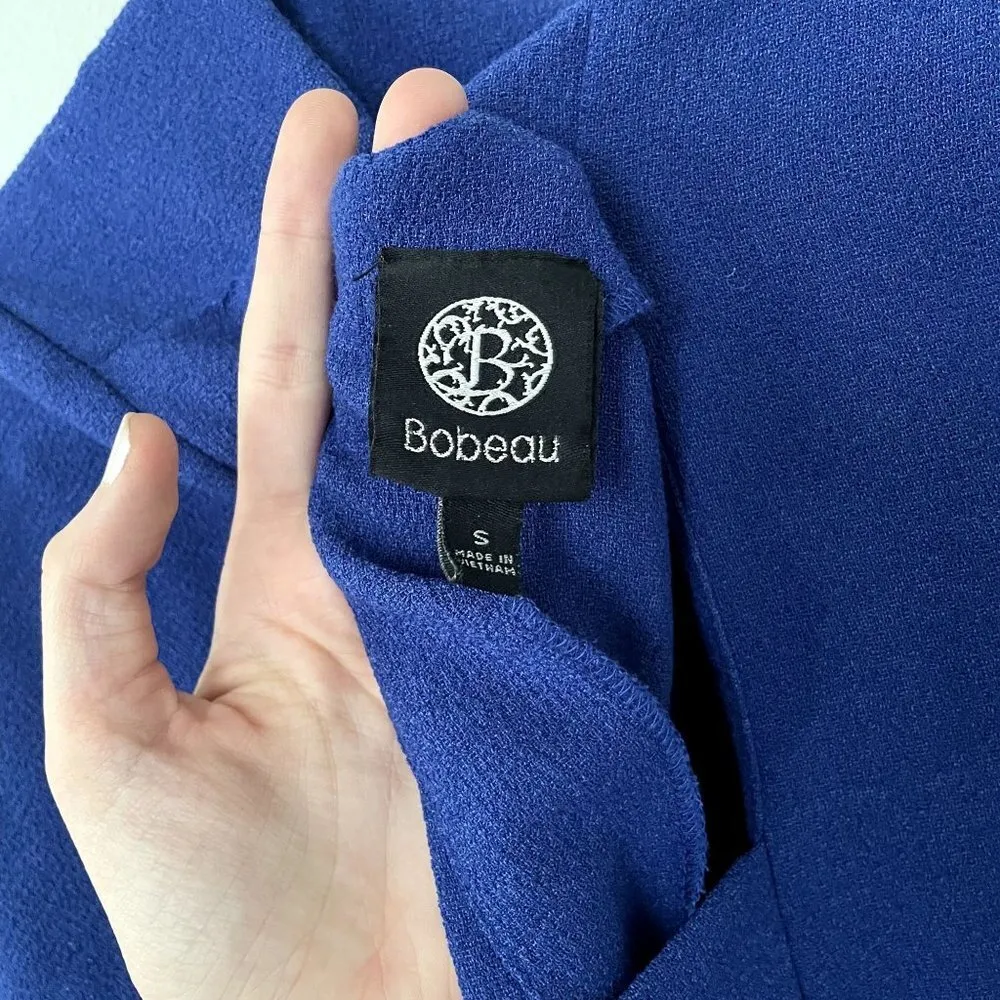 Bobeau short sleeved lightweight blue dress summer style open back detail casual - Image 4