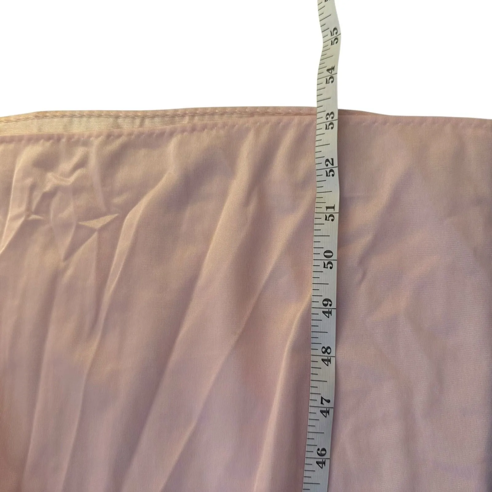 Vtg Pink Nylon Long Gown Slip Dress Lace Trim Medium Ruffle Coquette Feminine - Image 8
