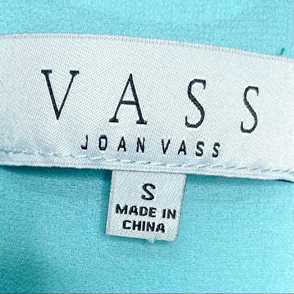 Joan Vass Teal Blue Floral Summer Maxi Dress Size Small - Image 9