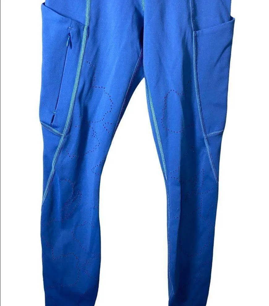 Athleta All In Reaction 7/8 Tight Lazer Cut Atlantis Pocket Blue Leggings Sz XXS - Image 2