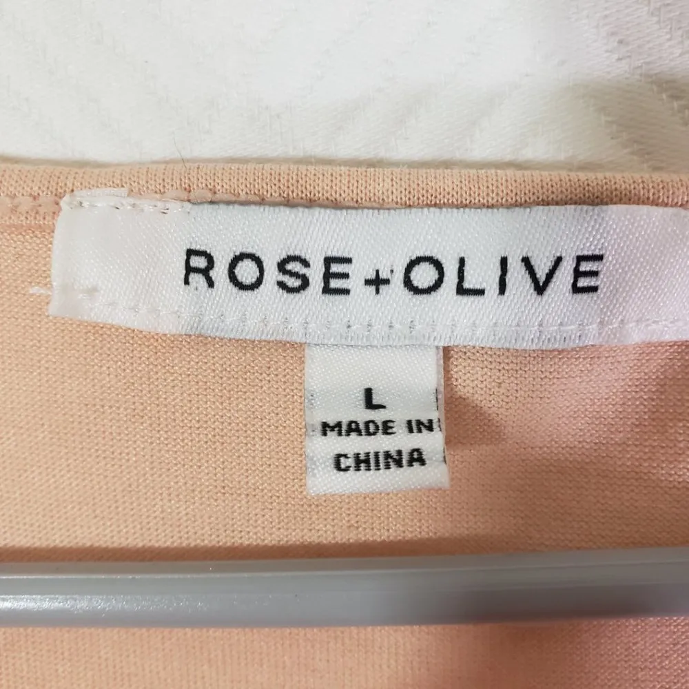 ROSE & OLIVE Women's Large Pink Solid Pleated Bottom Hem Sleeveless, Blouse Top - Image 4