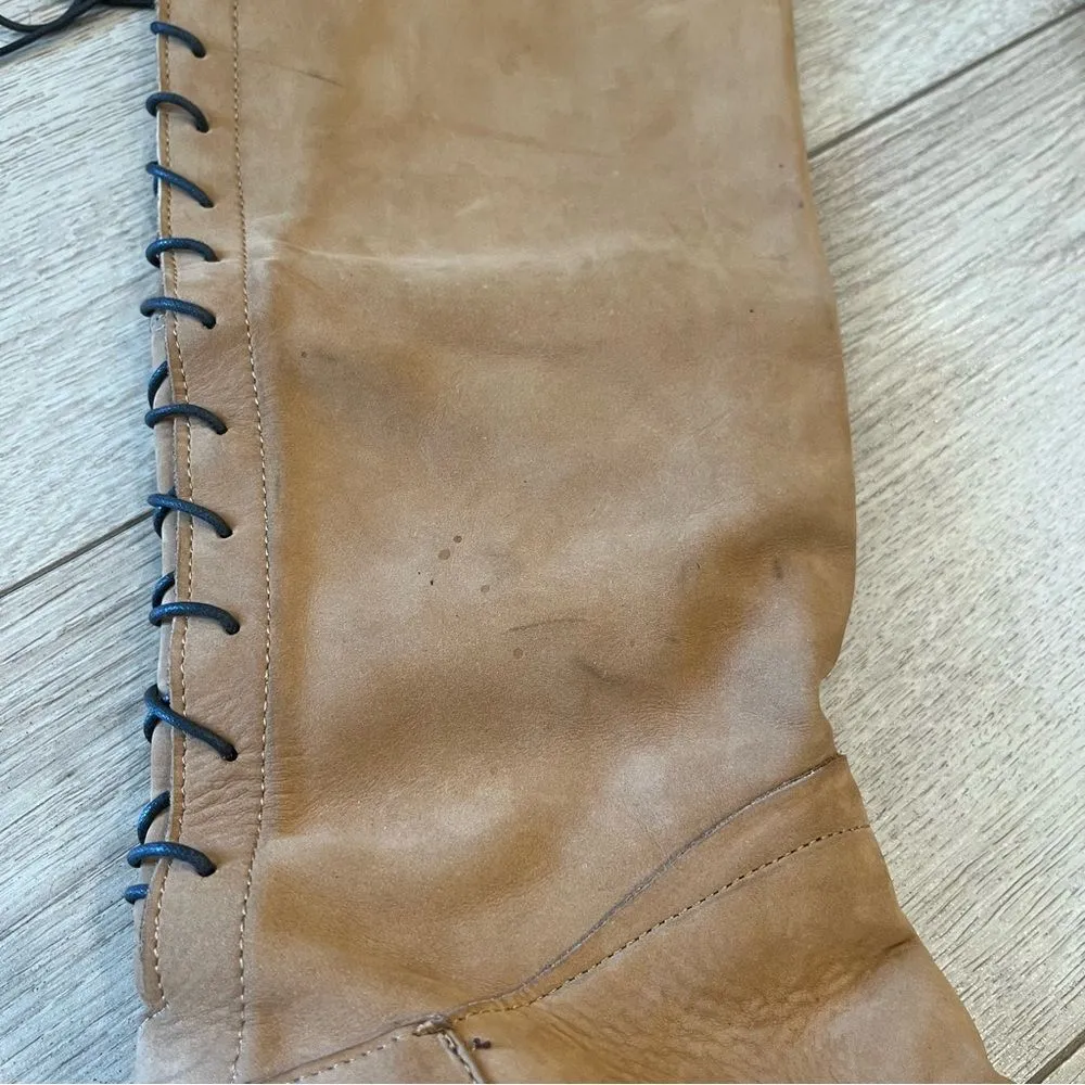 Sundance At A Glance Tan Suede Leather Lace Up Knee High Boot Size 36/5.5-6 - Image 3