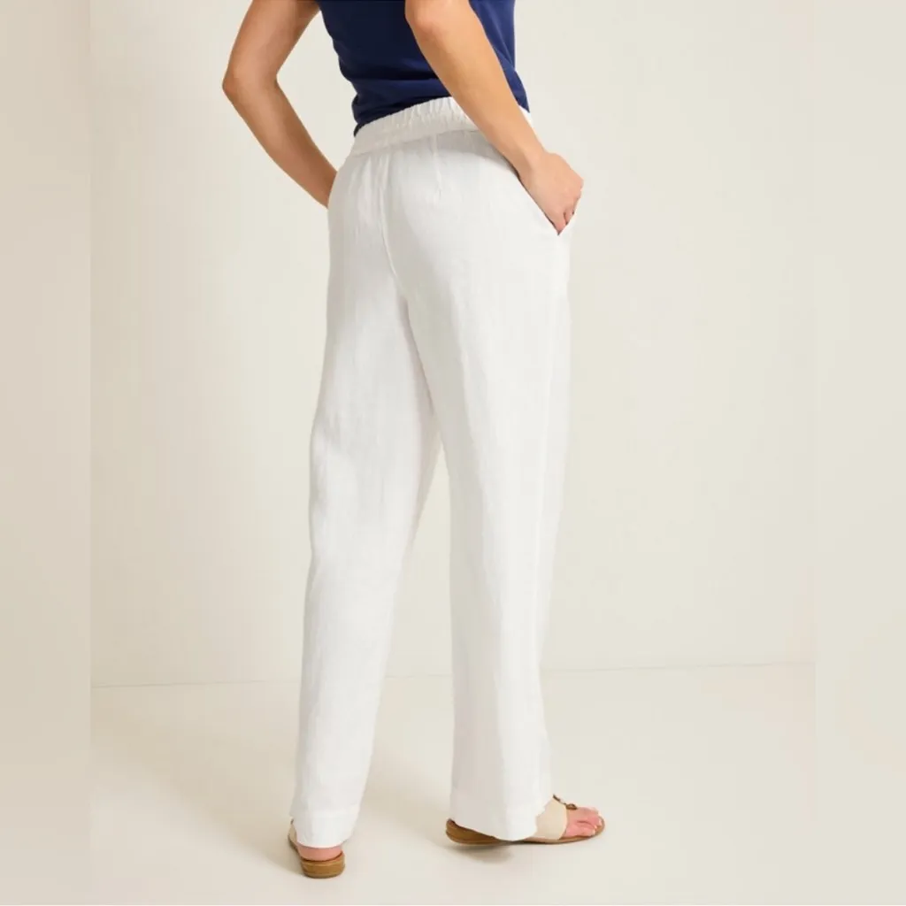 Women’s Tommy Bahama Two Palms High Rise Easy White Linen Wide Leg Pants Sz XL - Image 2